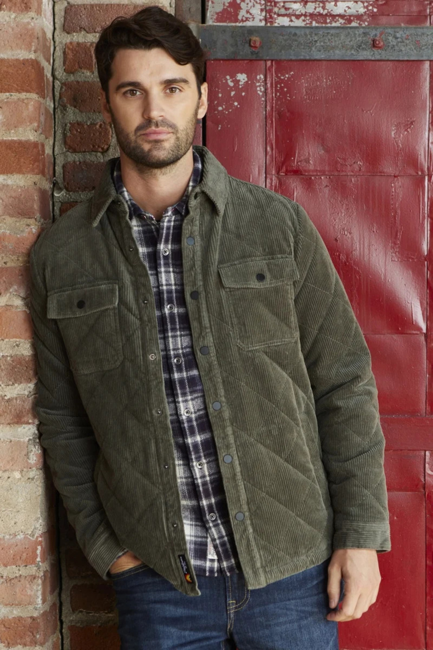 Flag & Anthem Olive Flannel Lined Quilted Corduroy Jacket/28620